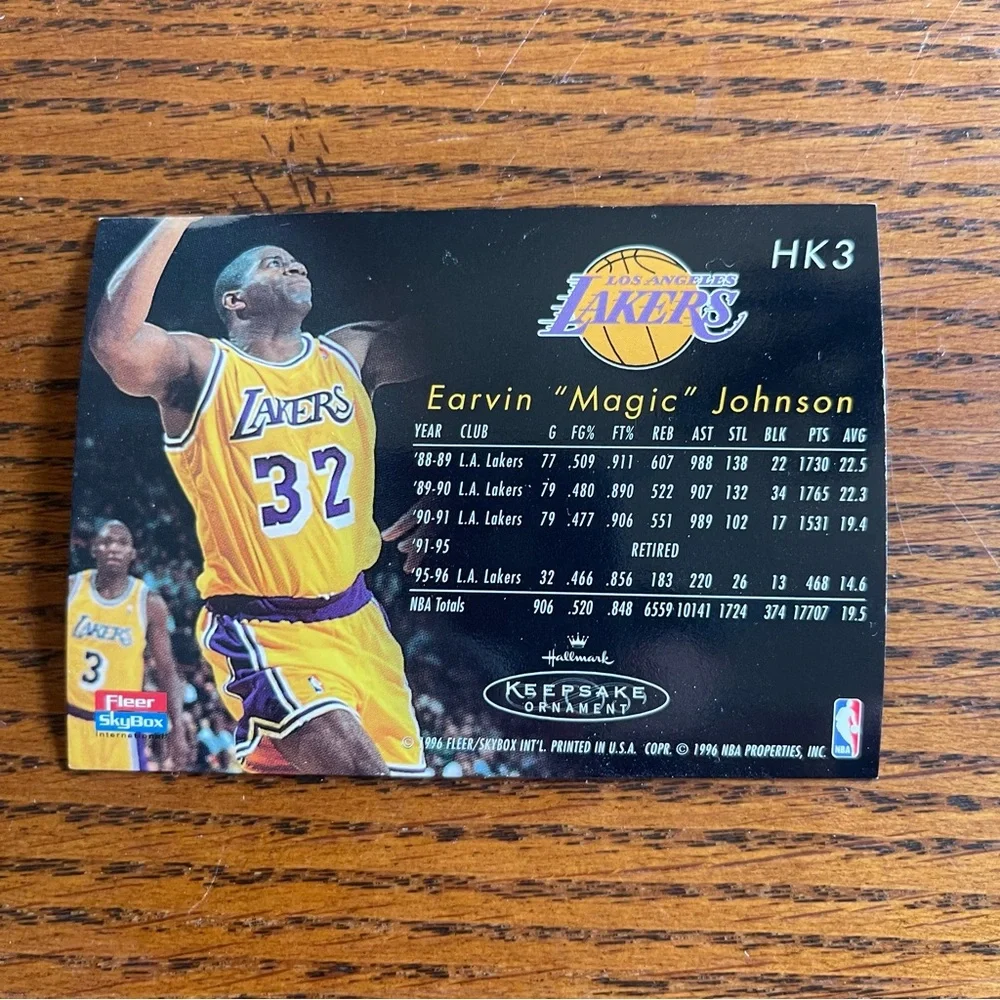 Hallmark Magic Johnson 32 Lakers Hoop Stars Ornament Yellow and Purple